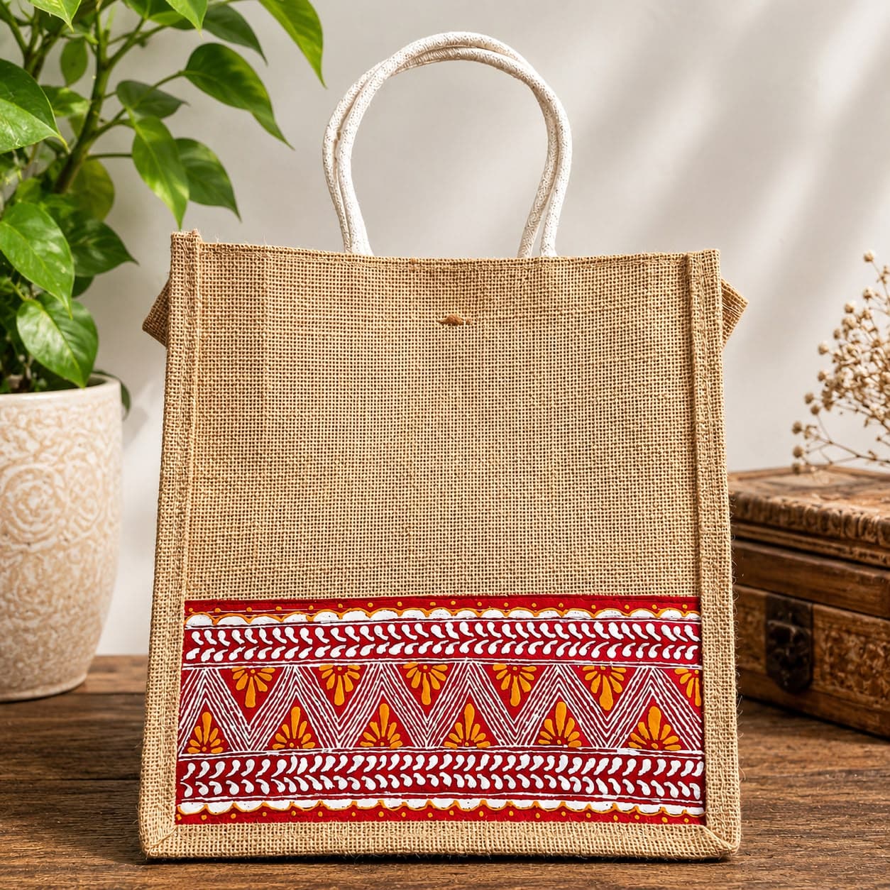 Handcrafted Jute Tote Bag