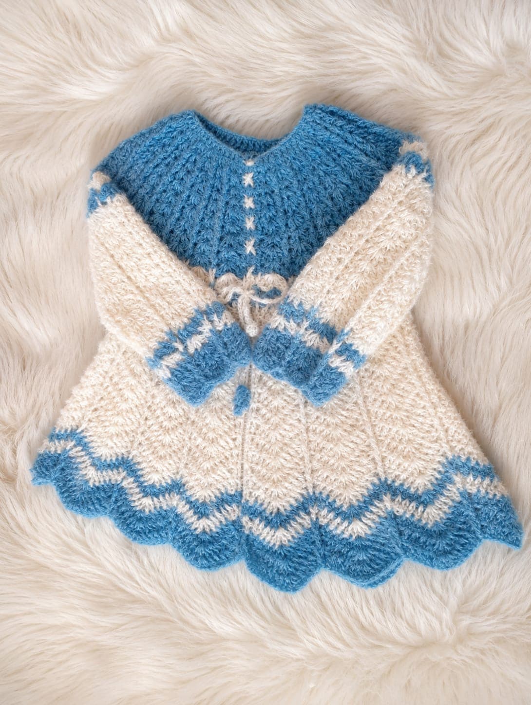 Sky Blue and White frock 