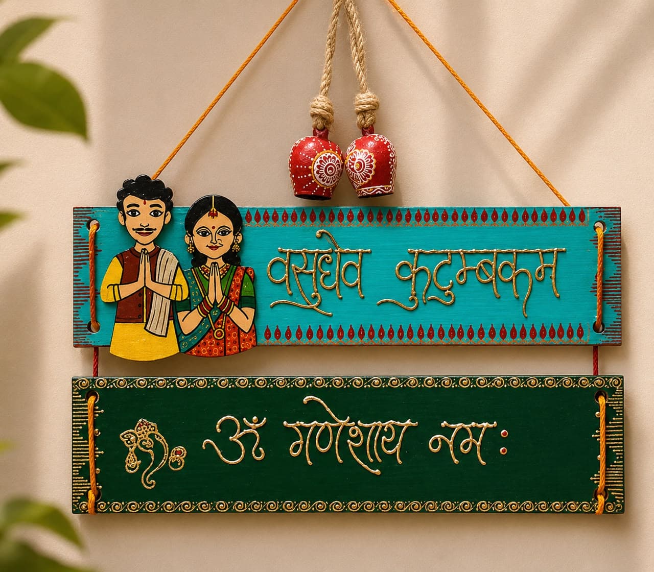 Traditional Wooden Welcome Name Plate